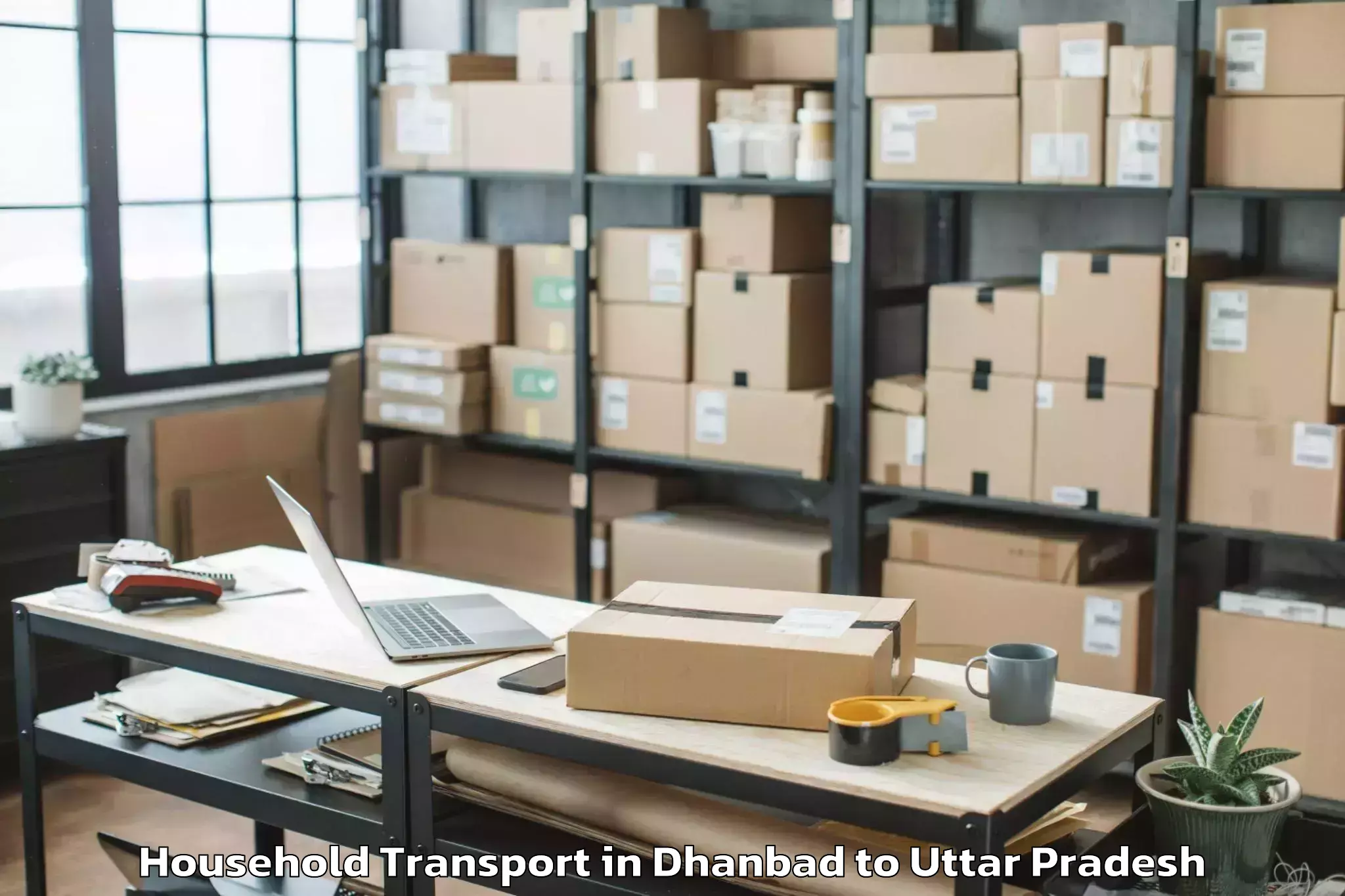 Easy Dhanbad to Chhibramau Household Transport Booking